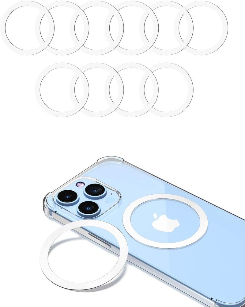KALAPOP for Magsafe Ring 10PCS-Ultra Thin(0.4mm)-Universal Metal Rings Sticker Compatible with iPhone 17/Air/16/15/14/13/12 Series,Samsung Galaxy,Google Pixel Series - White - Image 1